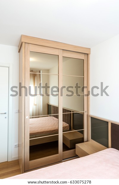 Sliding Door Mirror Wardrobe Modern Bedroom Stock Photo Edit Now