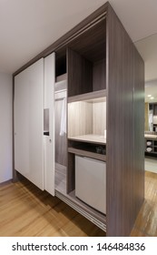 Sliding Doors Wardrobe In Hotelroom.