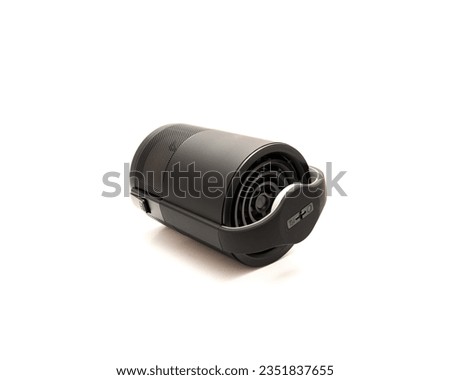 Sliding view of fly mosquitos trap using electric to simulate heat and wavelengths with bottom sticky glue boards to kill insects isolated on white background. Pests and mosquito zapper clipping path