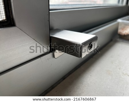 Sliding window lock, Door security hardware. 