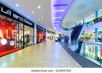 SLIEMA, MALTA - JANUARY 16, 2019: Interior View Of Modern Mall The Point - New Commercial Center And Retail Place, Opened In  2010 With 2.5 Million Annual Visitors.