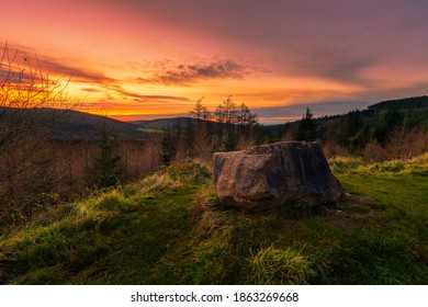 Slieve Bloom Mountains At Sunset