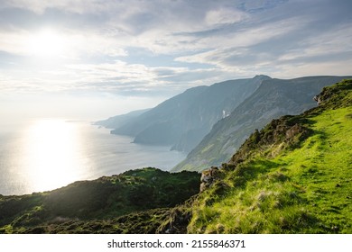 Slieve League, Irelands highest sea cliffs, located in south west Donegal along this magnificent costal driving route. One of the most popular stops at Wild Atlantic Way route, Co Donegal, Ireland