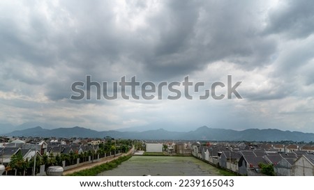 Slightly overcast clouds around Bandung district, West Java