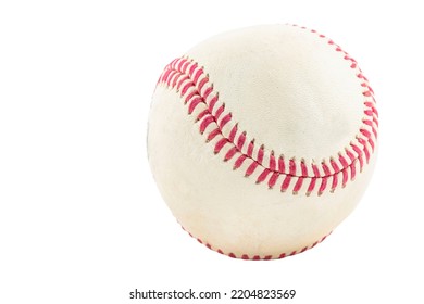 Slightly used baseball ball over white