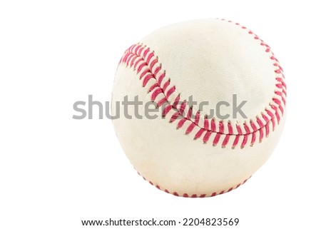 Slightly used baseball ball over white