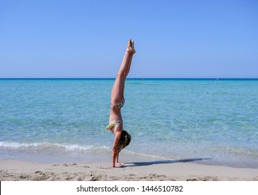 Naked Girl Handstand