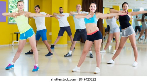 Portrait Happy People Dancing Zumba Dance Stock Photo (Edit Now) 756897625