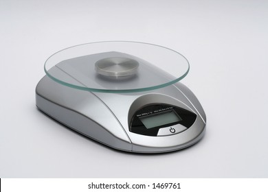 Slim silver kitchen scale