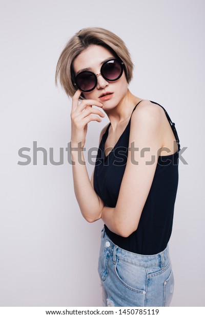 Slim Thin Girl Stylish Clothes Autumn Stock Photo Edit Now