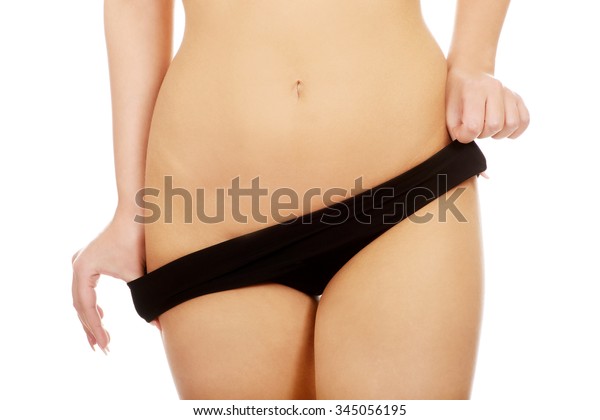 Slim Woman Taking Off Her Panties Stock Photo Edit Now