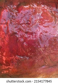 slimy reddish brown slime in closeup 