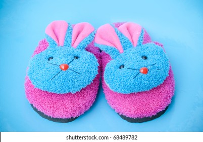 Slipper That Made As  Pink/blue Bunny