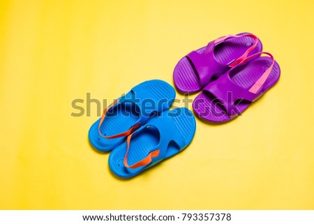 slippers for the pool isolated