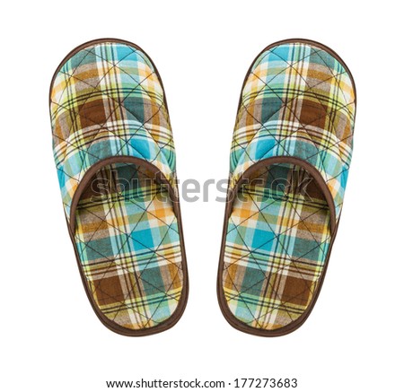 Slippers top view isolated on white background