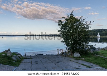 A slipway on the coast at the Jasmunder Bodden in Ralswieck, Mecklenburg-Western Pomerania, Germany
