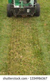 Slit Seeding Fescue Lawn Turf With Power Slice/slit Seeder