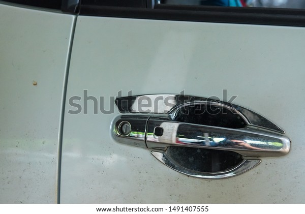 Sliver Car Door Handlewhite Car Stock Photo Edit Now