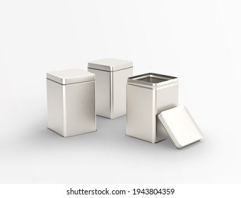 
Sliver three without label tin canister on isolated background - Shutterstock ID 1943804359