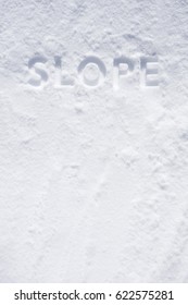 Slope Text Debossed In Snow