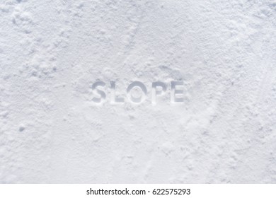 Slope Text Debossed In Snow