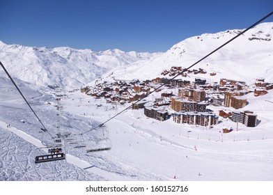 Slopes Of Winter Mountains Resort Courchevel, Trois Valleys, France