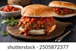 Sloppy Joes: Ground beef simmered in a tangy tomato sauce, served on a hamburger bun, creating a messy yet delicious sandwich.