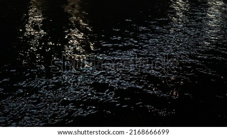 sloshing river wave surface at the dark night