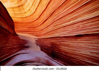 Slot entrance into the Wave - Famous rock formation in Pariah Canyon, Utah, Vermillion Cliffs NM - Powered by Shutterstock