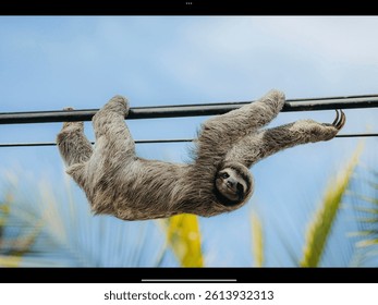 Sloth in costa rica, climbing