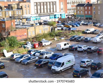 Slough UK, November 2020: Car Park On A Sunny Day.