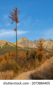 Slovakia. Beautiful autumn landscape of High Tatras trekking to Lomnicky Peak (Lomnicky stit ) and Kezmarsky Peak, Slovakia