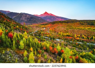 Slovakia landscape. Mountain landscape Krivan peak, symbol of Slovakia in High Tatras mountains. Liptov region