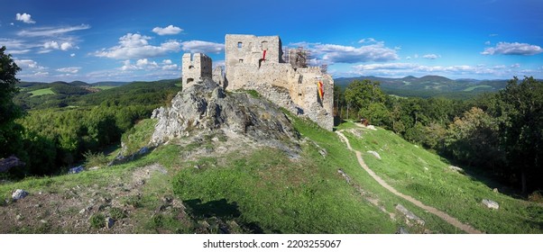 Slovakia - Panorama Ruin Of Castle Hrusov