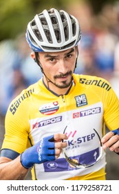 Slovakia Ruzomberok September 14, 2018 - Julian Alaphilippe Leads At The Start Of The Second Stage Of The Tour De Slovakia.