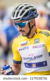 Slovakia Ruzomberok September 14, 2018 - Julian Alaphilippe Leads At The Start Of The Second Stage Of The Tour De Slovakia.