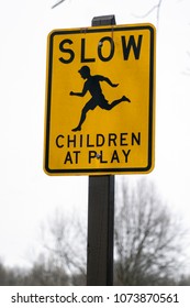 Slow Children Play Sign Stock Photo 1073870561 