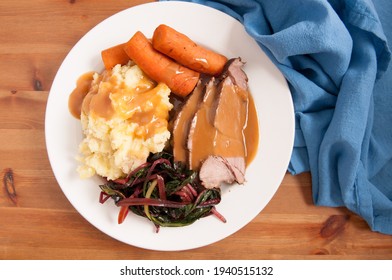 Slow Cooker Pot Roast With Swiss Chard Mashed Potatoes And Gravy