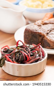 Slow Cooker Pot Roast With Swiss Chard Mashed Potatoes And Gravy