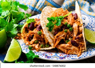 Slow Cooker Shredded Chicken Tex-Mex.selective focus