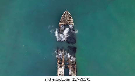 Slow Exposure Photo Of Cement Ship In Santa Cruz