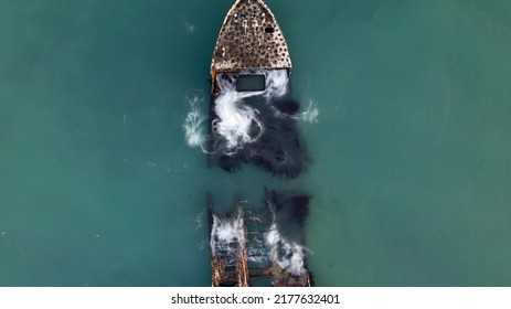 Slow Exposure Photo Of Cement Ship In Santa Cruz