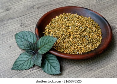 Slow Release Plant Fertilizer On The Earthenware Plate