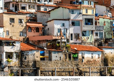 A slum with colorful houses on the hillside - Powered by Shutterstock