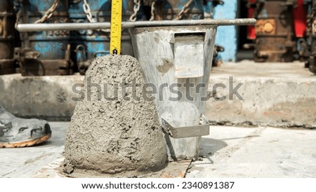 Slump test for construction concrete 