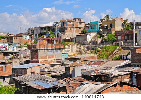 Slums area in Santiago de Cuba, Cuba