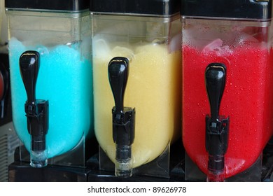 Slush Ice Granita Making Machine In A Fast Food Store