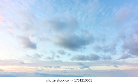 Sly And Clouds At Sunset - Panoramic Background