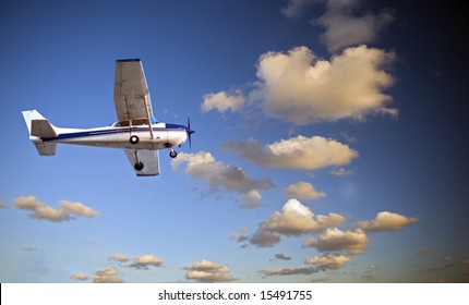 Small Airplane In Twilight