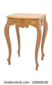 Small Antique Wooden Table Isolated